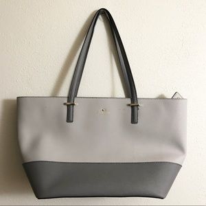 KATE SPADE Large Colorblock Gray Shopper Tote